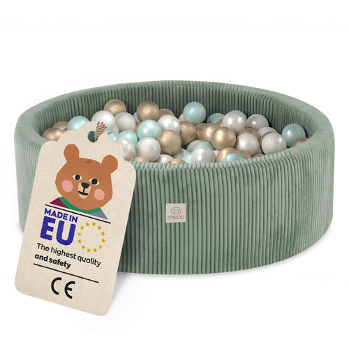 MISIOO Kinder Bällebad Schaumstoff 90x30cm – 200 Bälle