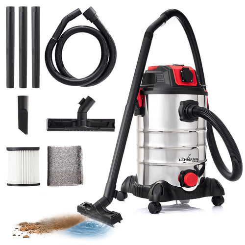 LEHMANN Industriestaubsauger – 2000W 30L Nass/Trocken Steckdose