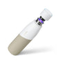 LARQ Movement PureVis UV-Trinkflasche 710ml - White/Dune: Eine weiße, selbstreinigende UV-Trinkflasche mit Dune-farbenem Deckel, die Wasser entkeimt.
