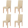 Mendler Littau Esszimmerstuhl 4er-Set - Leder Creme helle Beine. Cremelederbezug, helle Beine. Zum Sitzen am Esstisch.