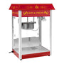 Royal Catering RCPS-16.3 Popcornmaschine Retro Vintage Rot. Rotes Retro-Gehäuse, Glaskabine. Produziert Popcorn für Events.