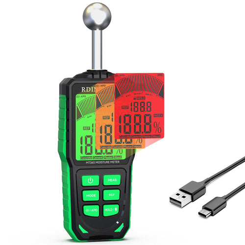 RDINSCOS Feuchtigkeitsmessgerät Wand Farbdisplay wiederaufladbar. Handliches Gerät misst Wandfeuchte zur Schadenserkennung.