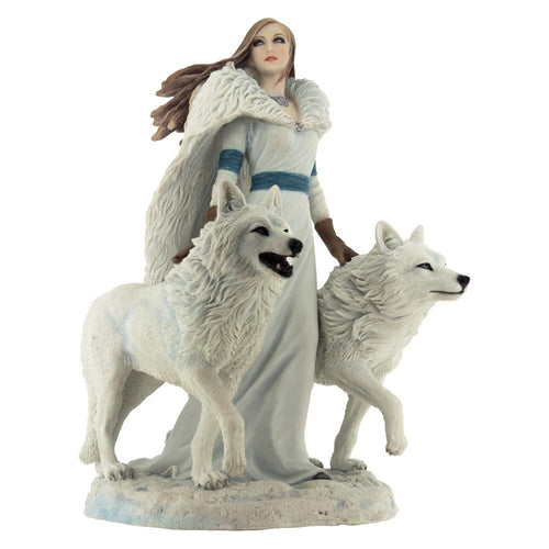 Nemesis Now Winter Guardians Anne Stokes Figur, weiß, 28 cm. Dient als Dekorationsartikel.