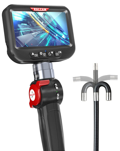 Ralcam Inspektionskamera 8.5mm 4.3" HD 1080P - 1m. Schwarzes Handgerät, 4.3" Monitor, 8.5mm flexible Sonde für Hohlrauminspektion.