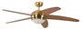 Melton Deckenventilator mit Beleuchtung 132cm, Messing/Honigahorn. Messingkorpus, Honigahornflügel. Für Raumkühlung u. Beleuchtung.