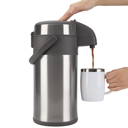 Olerd Pump-Thermoskanne Kaffeespender 4,0L - Silber Edelstahl