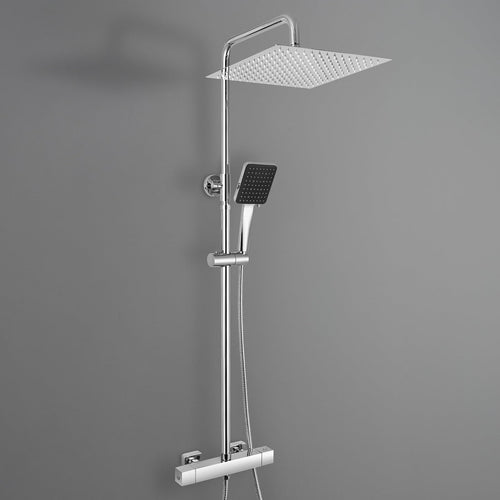 Auralum Thermostat Regendusche Komplettset Chrom - 30cm Überkopfbrause
