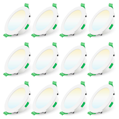 ALUSSO LED Einbaustrahler Deckenspots Dimmbar 68mm - Weiss 12er Set