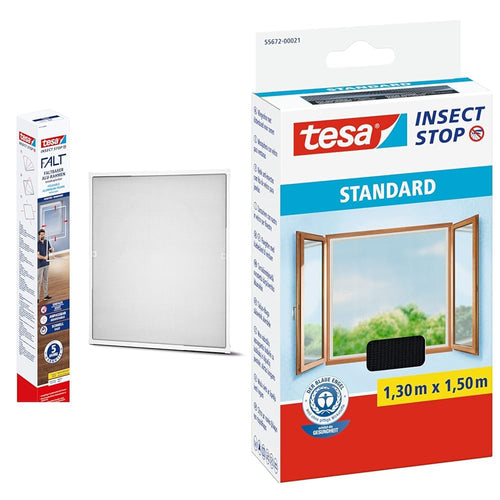 tesa Insect Stop FALT Fenster Alu-Rahmen - 130x150cm Anthrazit. Bietet zuverlässigen Insektenschutz für Fenster.