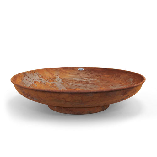 HEAT Outdoor Living Feuerschale Ø90cm Rost Stahl Garten. Runde Stahlschale in Rost-Optik, dient zum sicheren Feuern im Garten.