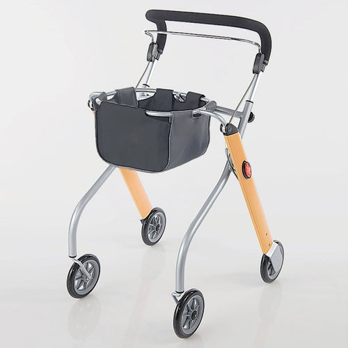 Trust Care 9320 Let's Go Wohnraumrollator. Klappbar, Holz/Silber Optik. Bietet stabile Stützfunktion für Mobilität im Haus.