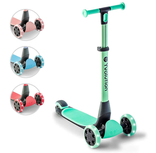 Yvolution Y Glider Nua Dreirad-Tretroller zusammenklappbar. Dreirad-Tretroller für Kinder, unterstützt beim Balancieren und Fahren.