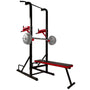 CCLIFE Power Tower Dip Station Klimmzugstange – Heim-Fitnessstudio: Schwarzer, hoher Stahlrahmen für Klimmzüge, Dips und Beinheben im Heim-Fitnessstudio.