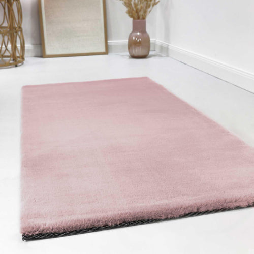 Esprit Home Alice Moderner Hochflor Teppich, rechteckig, rosa, dient als weicher Bodenbelag zur Raumgestaltung.