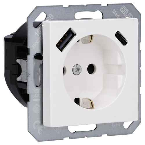 Jung A1520-15CAWW SCHUKO-Steckdose USB Typ AC Kinderschutz Alpinweiss