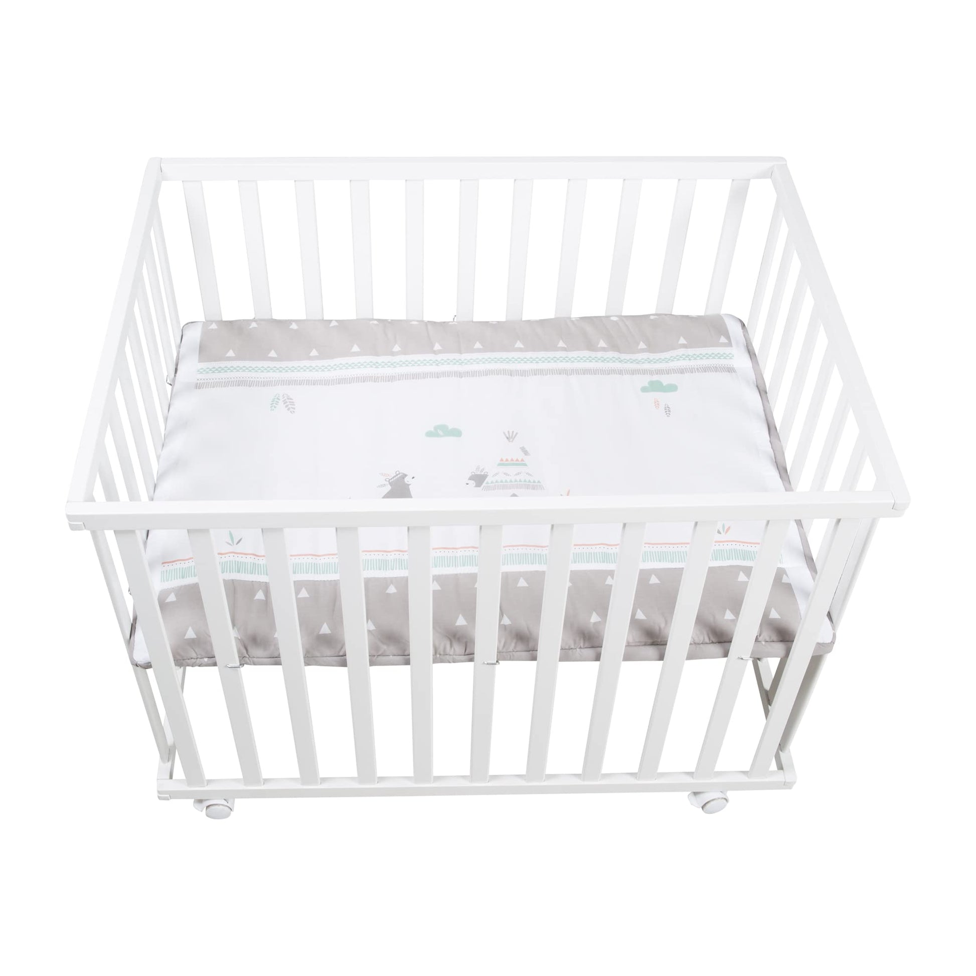 roba Laufgitter Indibär - Krabbelgitter 75x100 cm weiss, ein weißes Gitter für sicheren Spielbereich von Kleinkindern.