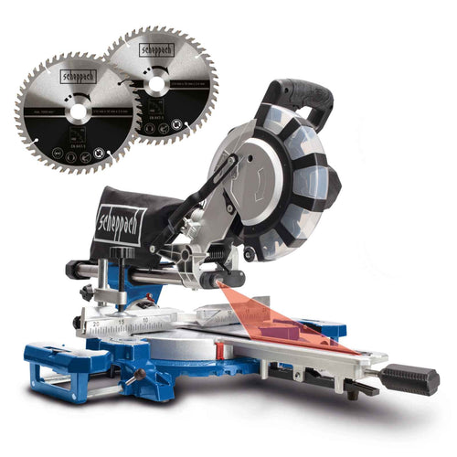 Scheppach HM254SPX Kappzugsäge - 2200W, Ø254mm, 2. Sägeblatt