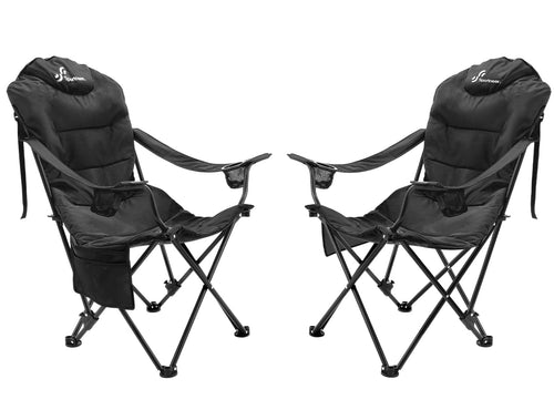 Sportneer Campingstuhl Faltbar Klappstuhl - Schwarz 2er-Pack