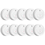 X-Sense SD2J0AX Rauchmelder – 10er Set, 10 Jahre Batterie. Weiß, rund. Erkennt Rauch und warnt vor Feuer.