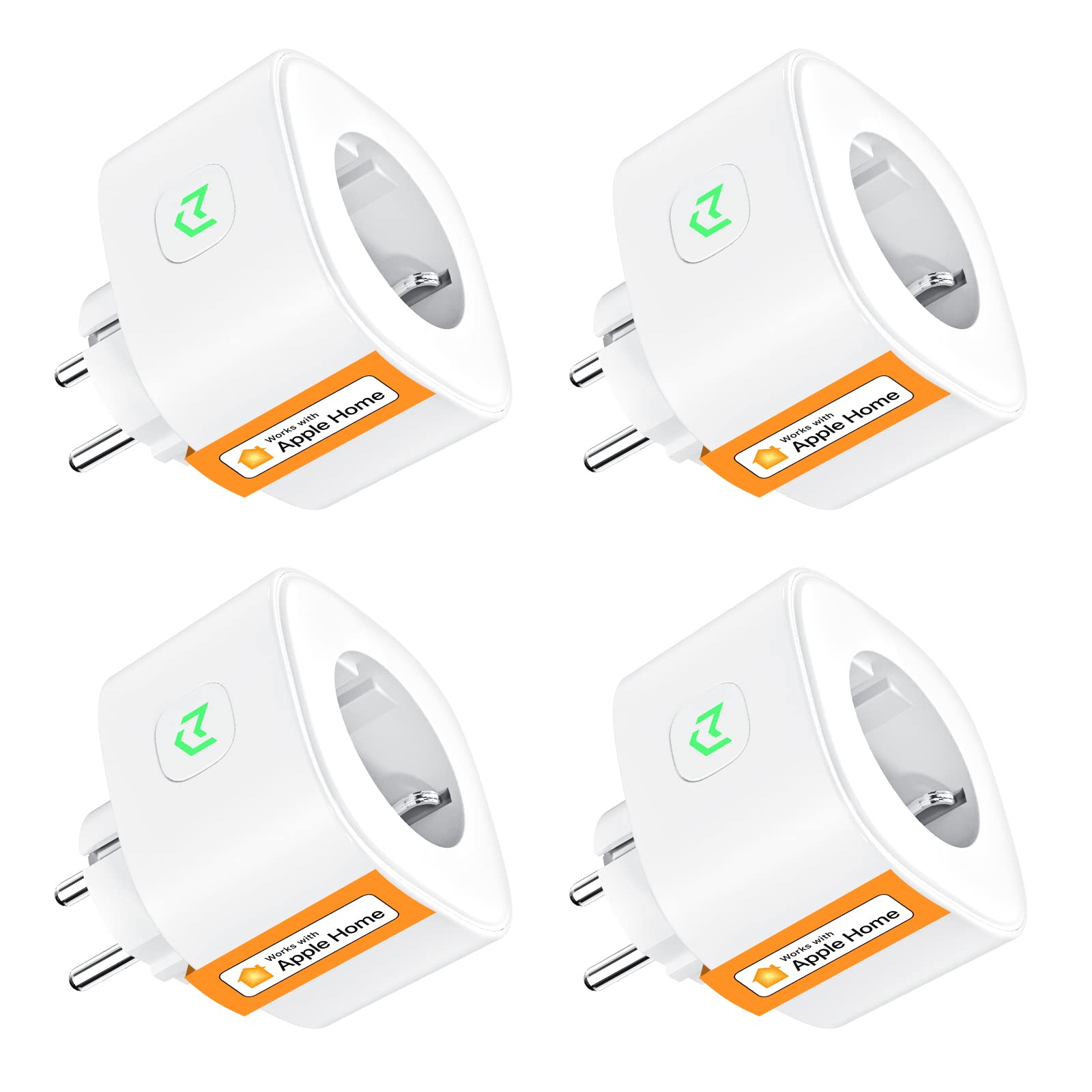 Refoss Smart Plug WLAN - 4er Pack HomeKit, Weiss. Vier weiße WLAN-Stecker steuern Geräte via HomeKit per Fernzugriff.