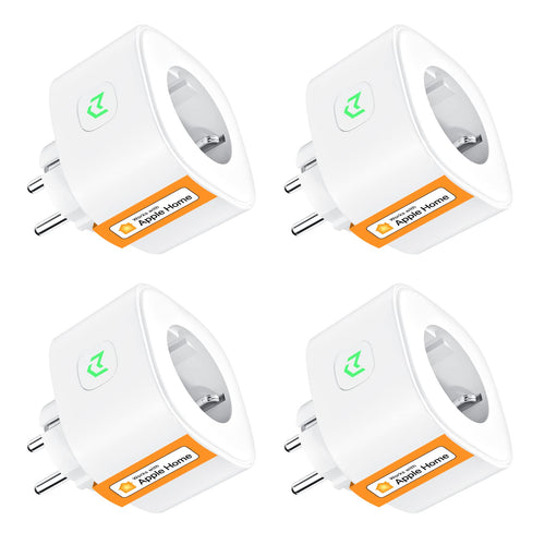 Refoss Smart Plug WLAN - 4er Pack HomeKit, Weiss. Vier weiße WLAN-Stecker steuern Geräte via HomeKit per Fernzugriff.