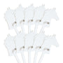 FOLDZILLA Steckenpferde Pappe weiss – 10er Set Hobbyhorse zum Bemalen