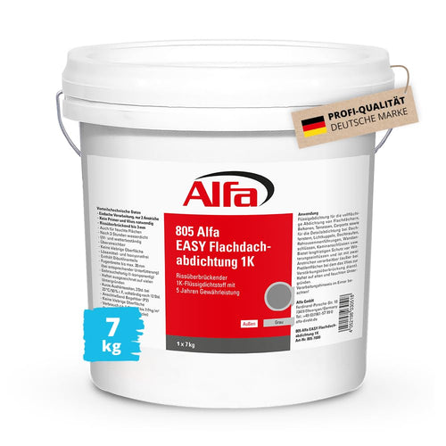 Alfa Easy 1K Flüssigdichtstoff Flachdachabdichtung - 7 kg Eimer