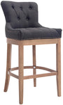 CLP Lakewood Barhocker Stoffbezug – Dunkelgrau, Holzgestell: Barhocker. Dient als Sitzgelegenheit an Bar oder Theke.