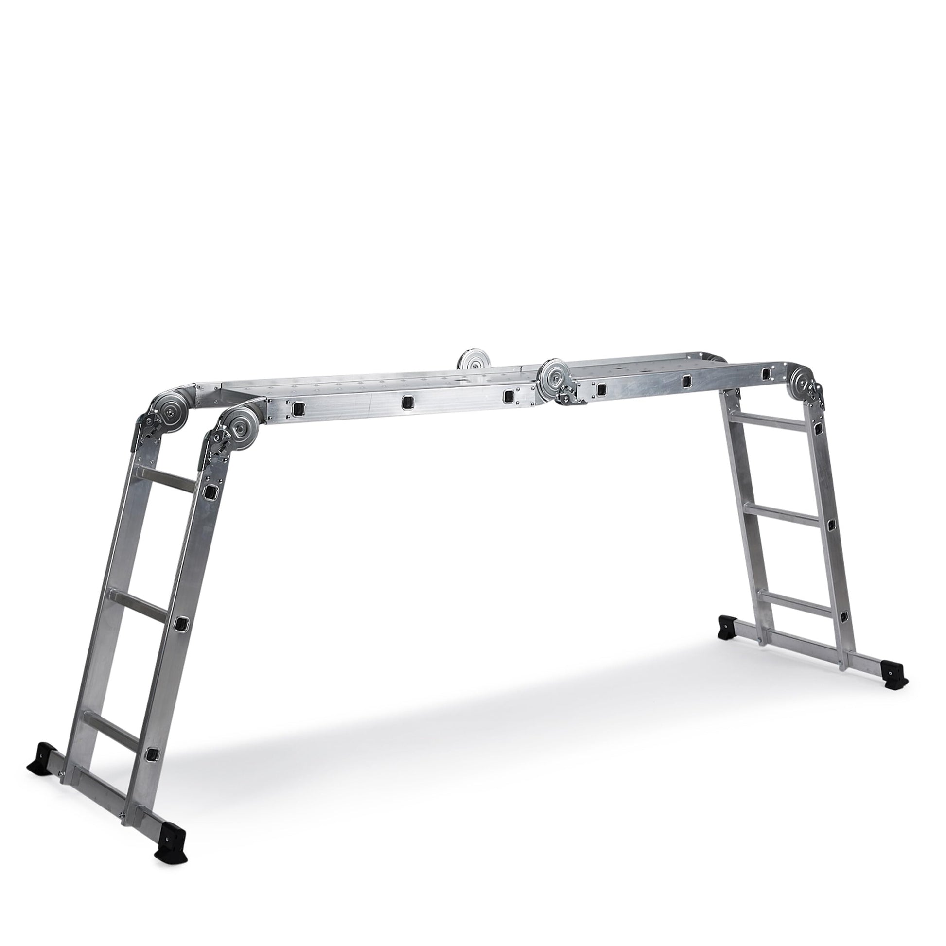 hjh OFFICE 801202 SOLID W3 Mehrzweckleiter. Silberne, 12-stufige Leiter für flexiblen Höhenzugang bei diversen Arbeiten.