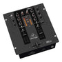 Behringer PRO MIXER NOX101 – Premium 2-Kanal DJ-Mixer. Schwarzes Gerät mit Fader & Potis zum Mischen von Audios für DJ-Sets.