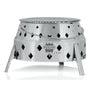 BBQ-Toro DOKING Dutch Oven Grill - faltbar Ø 34 cm. Runder, schwarzer Klappgrill. Zum Positionieren eines Dutch Ovens über Glut oder Feuer.