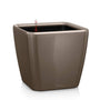 LECHUZA QUADRO Premium LS 43 Pflanzgefäss - taupe hochglanz. Quadratisches Pflanzgefäss in Hochglanz-Taupe zur Pflanzenkultivierung mit Bewässerungssystem.