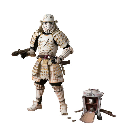 TAMASHII NATIONS Ashigaru Stormtrooper Figur – Meisho Remnant: Weiße, Samurai-inspirierte Figur. Zum Sammeln und Ausstellen.
