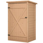 Outsunny Gartenschrank Holz Geräteschuppen 75x56x115cm Natur. Zur wetterfesten Aufbewahrung von Gartengeräten.