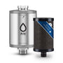 Alb Filter Active Trinkwasserfilter Edelstahl Natur – Schadstofffilter. Edelstahlzylinder filtert Schadstoffe aus Trinkwasser.