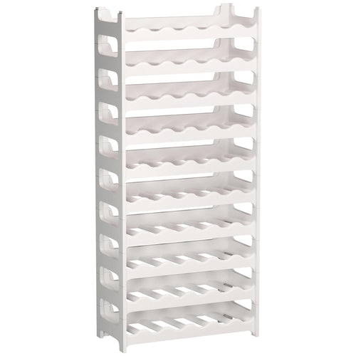ARTECSIS Weinregal stapelbar Kunststoff 60 Flaschen – Weiss. Ein weißes, modulares Kunststoffregal zur platzsparenden Lagerung von bis zu 60 Weinflaschen.