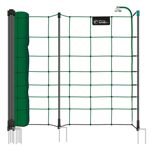VOSS.farming farmNET+ Schafnetz Elektrozaun 25m 90cm grün. Grünes Elektrozaun-Netz zum Hüten von Schafen.
