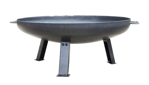 La Hacienda Pittsburgh Medium Outdoor Feuerschale – Ø80 cm. Schwarze, runde Metallschale zum sicheren Entfachen von Holzfeuern im Außenbereich.