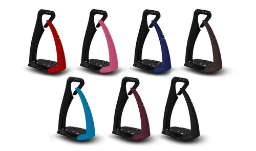 Freejump Soft Up Pro Plus Sicherheitssteigbügel Chocolate, flexiblem Außenast, zur Fußfreigabe bei Sturz.