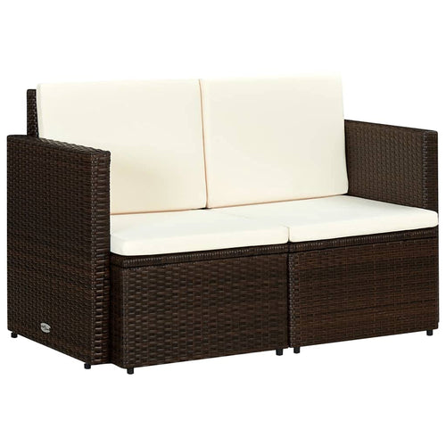 vidaXL Gartensofa 2-Sitzer – Poly Rattan Lounge Möbel, rechteckig, aus grauem Polyrattan. Bietet Sitzgelegenheit für zwei Personen im Außenbereich.
