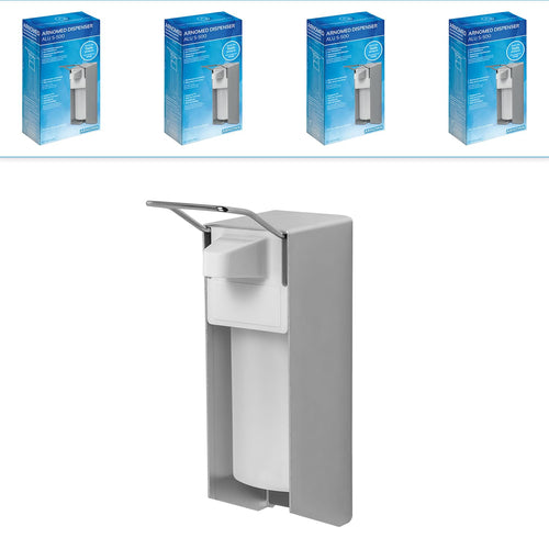 ARNOMED Desinfektionsspender Armhebel Aluminium 500ml – 4er-Set. Aluminiumspender mit langem Armhebel zur Händedesinfektion.
