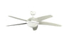 Pepeo Melton Deckenventilator mit Beleuchtung – Weiss, 132cm. Gerät mit Rotorblättern und Licht zur Raumluftregulierung und Kühlung.