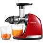 AMZCHEF Entsafter Testsieger Slow Juicer – Kirschenrot. Vertikaler, kirschenroter Entsafter. Presst schonend Obst und Gemüse zu Saft.