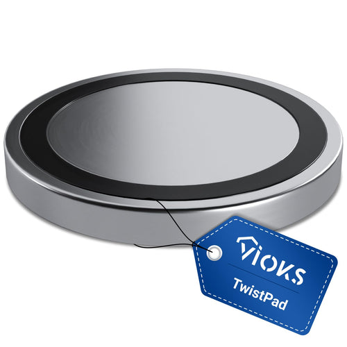 VIOKS Drehknopf 50mmØ Ersatz für Neff Siemens Herd - Twistpad Flach. Flacher, schwarzer Magnet-Kochfeldregler.