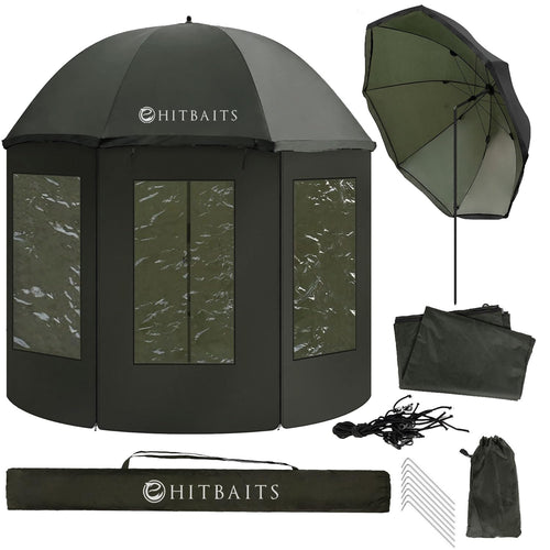 Hitbaits Angelschirm Sturmfest Wasserdicht - Mit Fenster