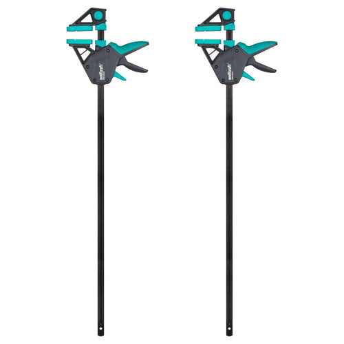 wolfcraft 2 Einhandzwingen PRO ERGO - 700 mm - 8677060: Schwarz-orange, spannen Werkstücke.