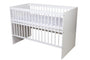 KMbaby TANY Babybett Gitterbett – Weiss 120x60cm mit Matratze