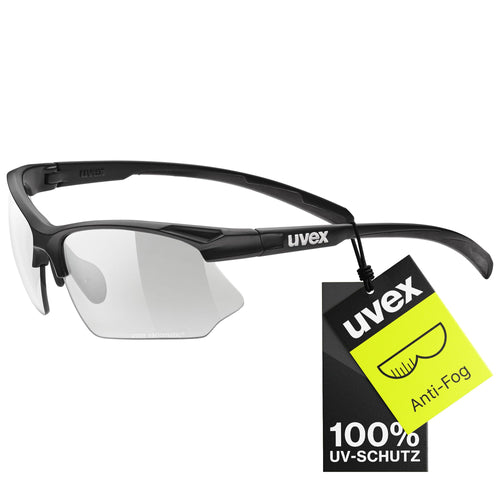 Uvex sportstyle 802 V Sportbrille – selbsttönend, black matt