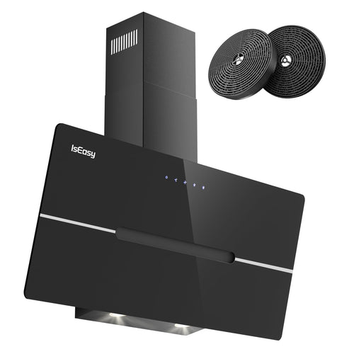 IsEasy Dunstabzugshaube Kopffrei Abluft/Umluft 90cm Schwarz. Schwarze, kopffreie Haube; entfernt Kochdünste per Abluft/Umluft.