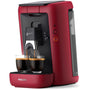 Philips Senseo Maestro Kaffeepadmaschine - Rot CSA260/90. Kompakte, rote Kaffeemaschine mit abgerundetem Design, die Kaffee mit Pads brüht.